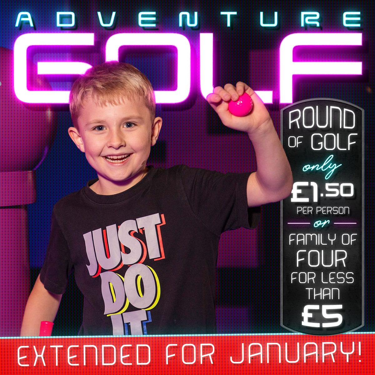 Electric Thrill Adventure Golf, Arcade, American Style Diner & Party Venue